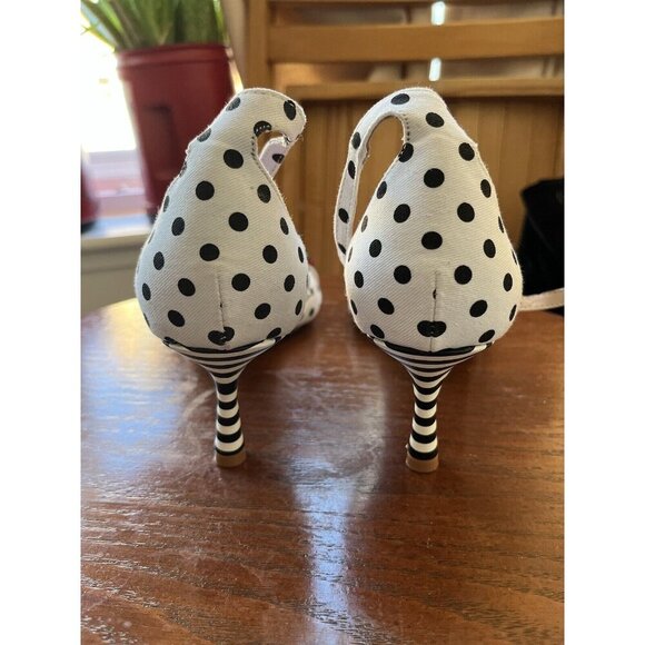 Betsey Johnson JORDAN Moody Fruit Embellished Polka Dot Heeled Sandals - Picture 7 of 8